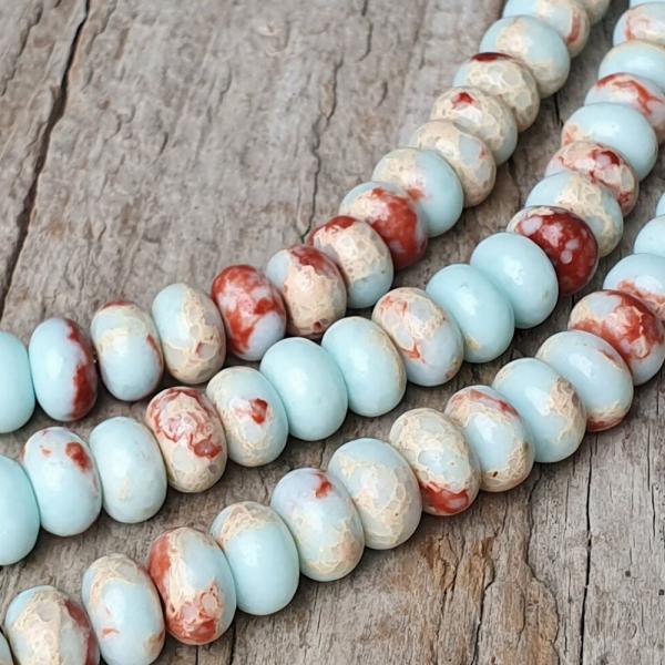 Jspis aqua terra gyngyk 5x8 mm vastag rondellk flhossz zsinr