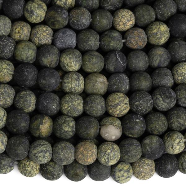 Szerpentin gyngyk 6 mm matt zsinr