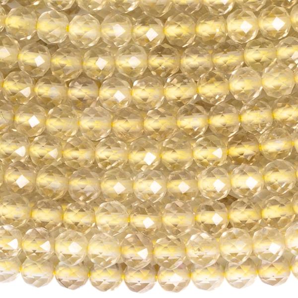 Citrom kvarc gy�ngy�k 3 mm csiszolt zsin�r