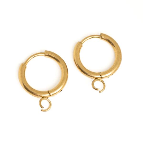 F�lbeval� alap k�r nyithat� szemmel arany nemesac�l 2db (PVD plating)
