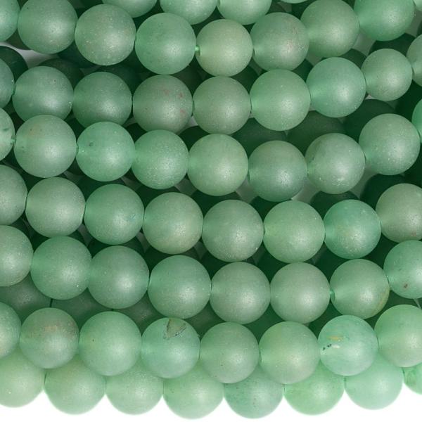Aventurin z�ld gy�ngy�k 8,5 mm matt zsin�r