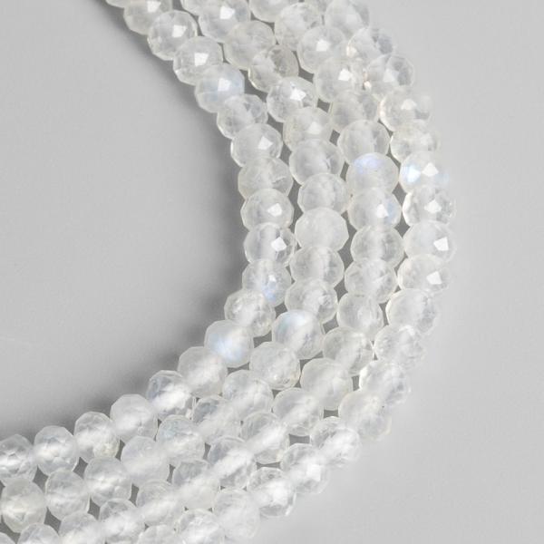 Holdk� feh�r gy�ngy�k 3x2 mm f�nk csiszolt zsin�r