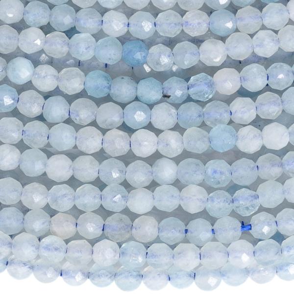 Akvamarin gy�ngy�k 2 mm csiszolt zsin�r