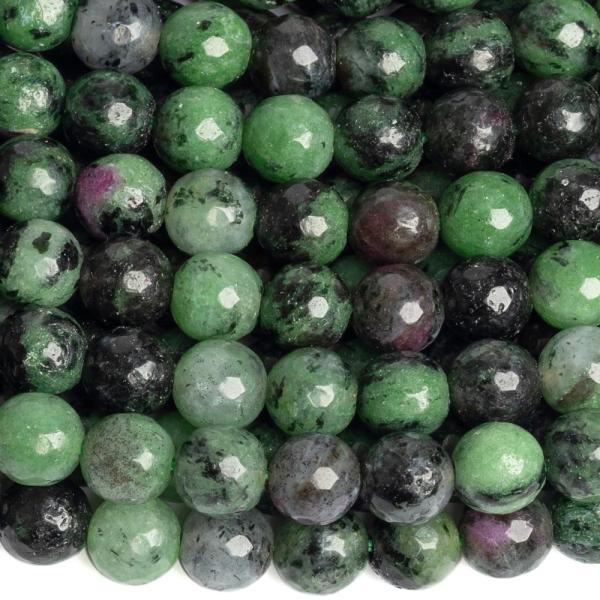 Rubin zoizitban gy�ngy�k 8 mm csiszolt f�lhossz� zsin�r