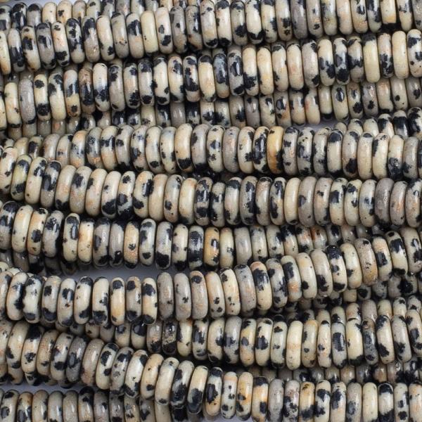 Dalmata jspis gyngyk 6x2 mm keskeny fnk flhossz zsinr