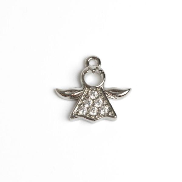 Angyal medl ezst fehr cirkonnal