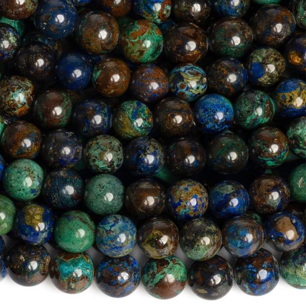 Azurite + malachit gyngyk 8 mm flhossz zsinr