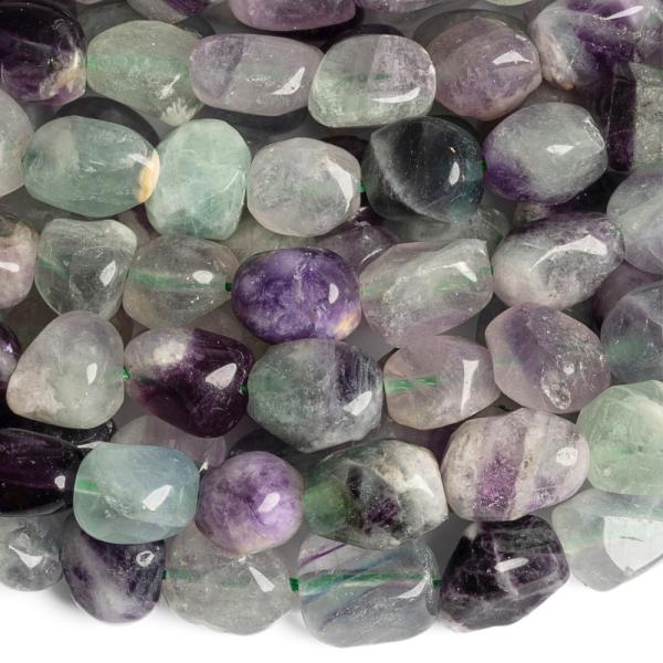 Fluorit gyngyk kvek 9x12 mm zsinr