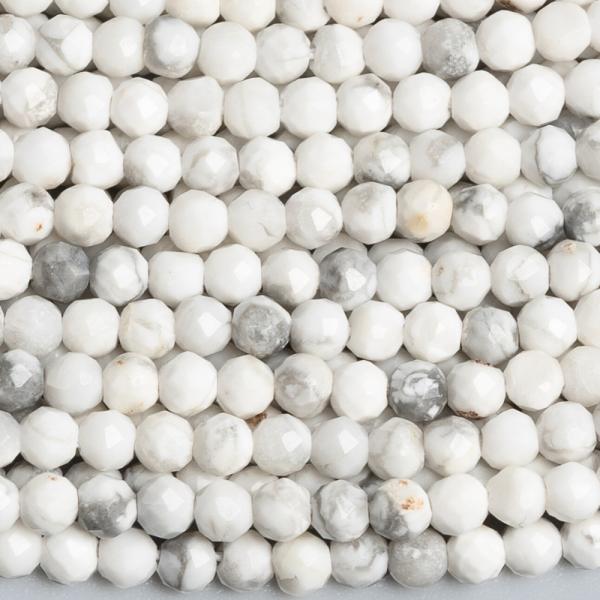 Feh�r howlit gy�ngy�k 2,5 mm csiszolt zsin�r