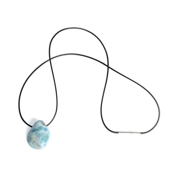 Larimar med�l rozsdamentes kupakkal viaszos zsin�ron