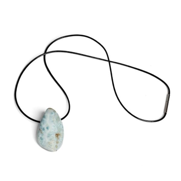 Larimar med�l rozsdamentes kupakkal viaszos zsin�ron