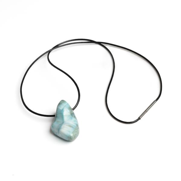 Larimar medl rozsdamentes kupakkal viaszos zsinron