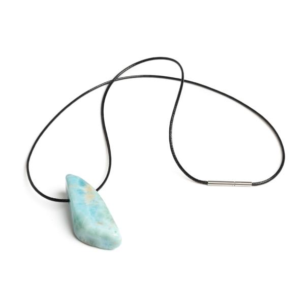 Larimar medl rozsdamentes kupakkal viaszos zsinron