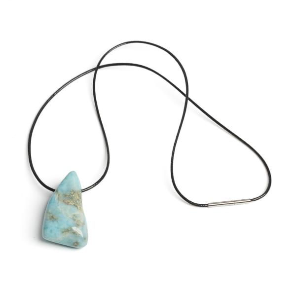 Larimar med�l rozsdamentes kupakkal viaszos zsin�ron