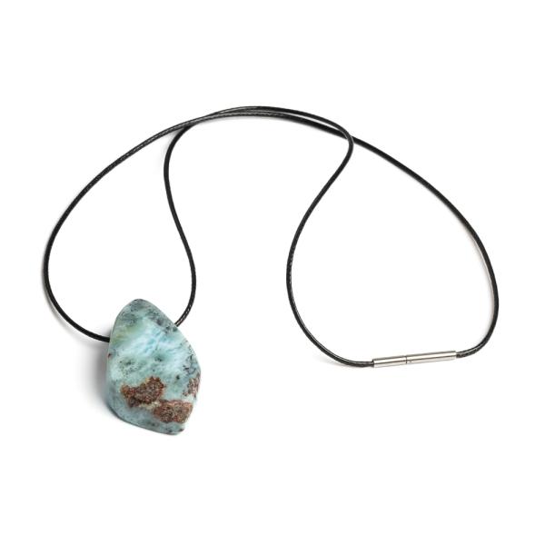 Larimar medl rozsdamentes kupakkal viaszos zsinron