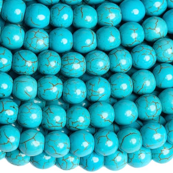 Szintetikus t�rkiz gy�ngy�k 8 mm t�rkiz zsin�r