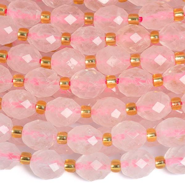 R�zsakvarc oliva gy�ngy�k 6x8 mm f�lhossz� zsin�r