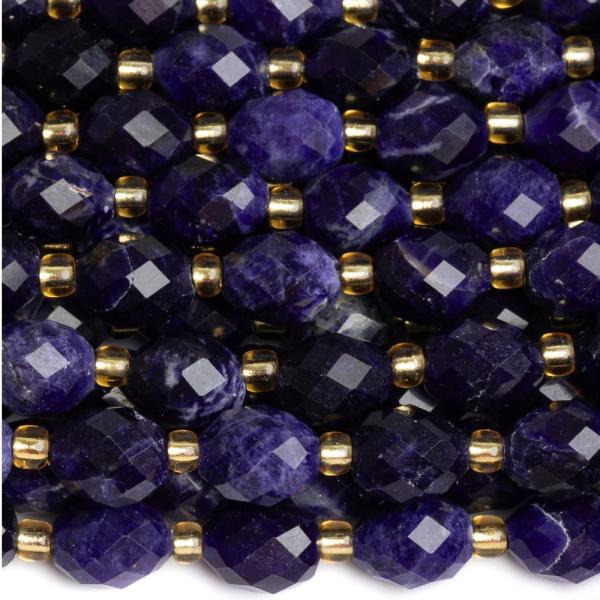 Szodalit oliva gy�ngy�k 6x8 mm f�lhossz� zsin�r