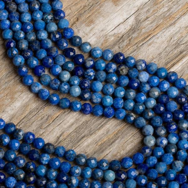 Lpisz lazuli gyngyk 3 mm csiszolt zsinr