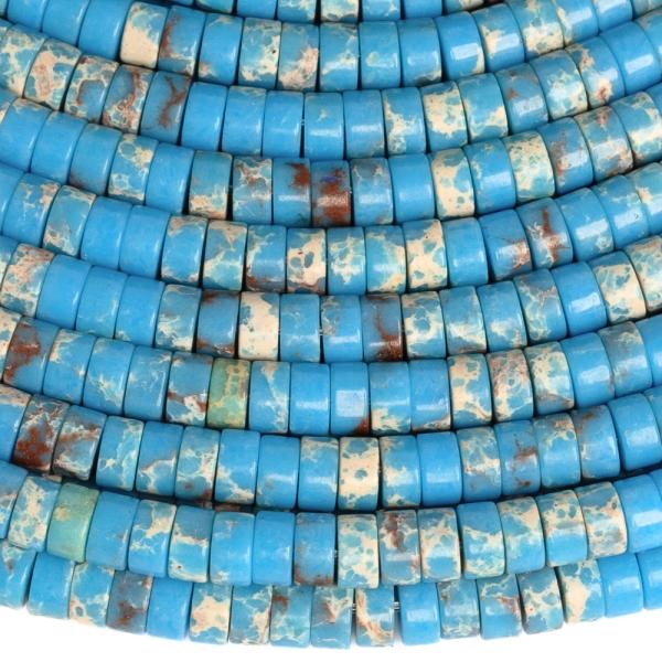 Regalit jspis trkiz gyngyk 4x2 mm heishi kztes gyngyk flzsinr